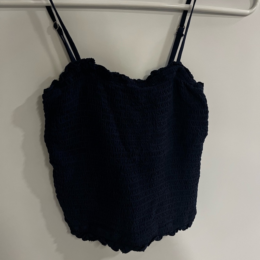 Navy spaghetti strap tank top